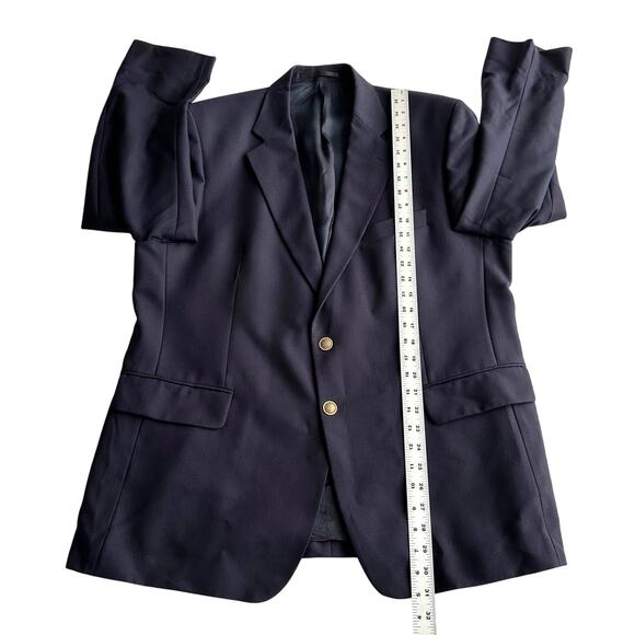 Charles Tyrwhitt Wool Cashmere Blend Navy Gold Two Button Blazer Jacket 46 R - Picture 9 of 12